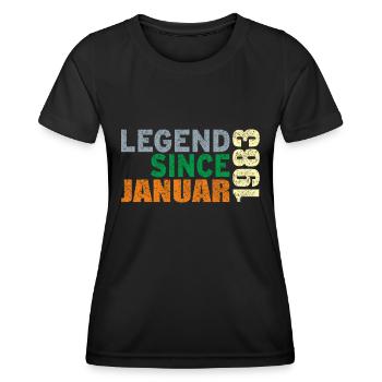 Geburtstag Legende since Januar 1983 geboren - Frauen Funktions-T-Shirt - Schwarz - Vorne - AI Model Female 172 light (172cm)