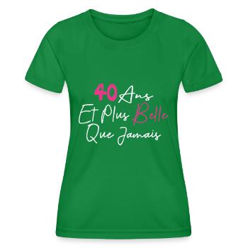 40 ans et plus belle que jamais anniversaire - T-shirt sport Femme - vert - Devant - AI Model Female 172 dark (172cm)
