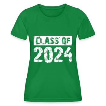 Class of 2024 - Schule Abitur Schüler Klasse Kind - Frauen Funktions-T-Shirt - Kelly Green - Vorne - AI Model Female 172 dark (172cm)