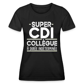 Collègue Durée Indéterminée CDI Cadeau T-shirt Mug - T-shirt sport Femme - noir - Devant - AI Model Female 172 light (172cm)
