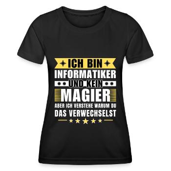 Ich bin Informatiker und kein Magier - Frauen Funktions-T-Shirt - Schwarz - Vorne - AI Model Female 172 light (172cm)