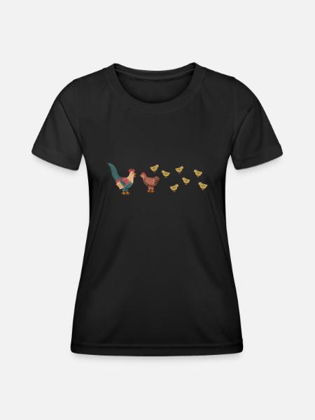 Hühnerstall - Frauen Funktions-T-Shirt - Schwarz