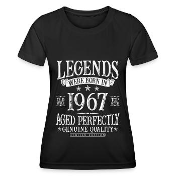 Né en 1967 Legends Cadeau d’anniversaire - T-shirt sport Femme - noir - Devant - AI Model Female 172 light (172cm)