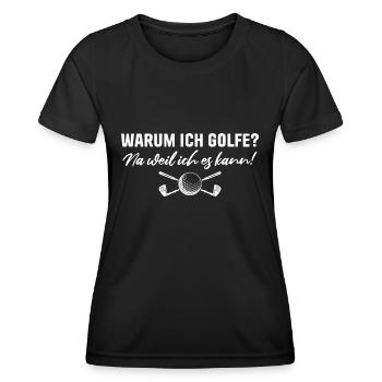 Golf Humor Golfsport Golfer - Frauen Funktions-T-Shirt - Schwarz - Vorne - AI Model Female 172 light (172cm)