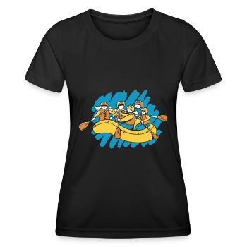 Tenue d’équipe de rafting pour les équipes de navigation de plaisance en montagne - T-shirt sport Femme - noir - Devant - AI Model Female 172 light (172cm)