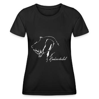 ROUGH-HAIRED DACHSHUND Profile Dogs Hunting Dogs Wilsigns - Women's Functional T-Shirt - black - Front - AI Model Female 172 light (172cm)