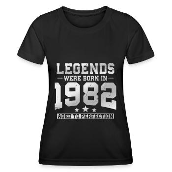 Né en 1982 Legends Cadeau d’anniversaire - T-shirt sport Femme - noir - Devant - AI Model Female 172 light (172cm)