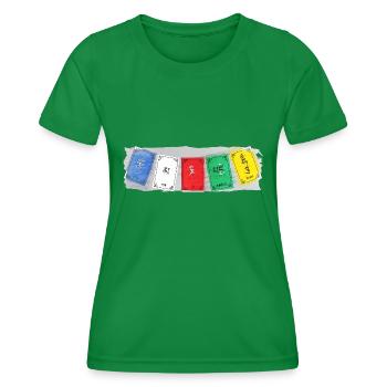 OM MA NI PADME HUM - Drapeaux de prière 3 - T-shirt sport Femme - vert - Devant - AI Model Female 172 dark (172cm)