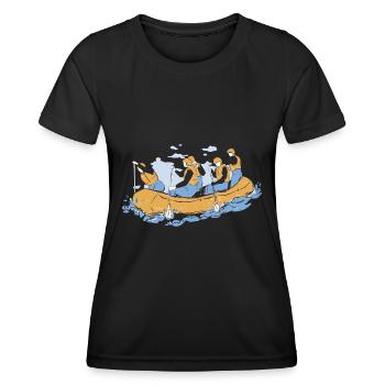 Tenue d’équipe de rafting pour les équipes de navigation de plaisance en montagne - T-shirt sport Femme - noir - Devant - AI Model Female 172 light (172cm)