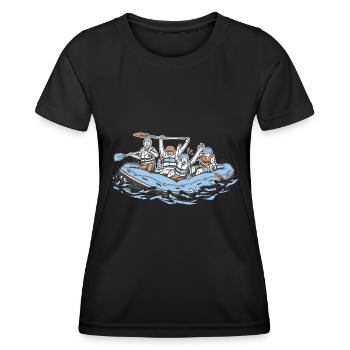 Tenue d’escouade de rafting pour les équipes de navigation de plaisance dans les montagnes - T-shirt sport Femme - noir - Devant - AI Model Female 172 light (172cm)