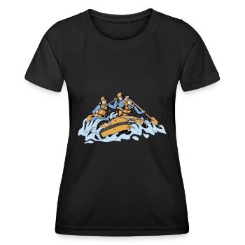 Tenue d’escouade de rafting pour les équipes de navigation de plaisance dans les montagnes - T-shirt sport Femme - noir - Devant - AI Model Female 172 light (172cm)