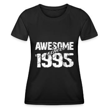 Né en 1995 depuis 1995, il est extraordinaire - T-shirt sport Femme - noir - Devant - AI Model Female 172 light (172cm)