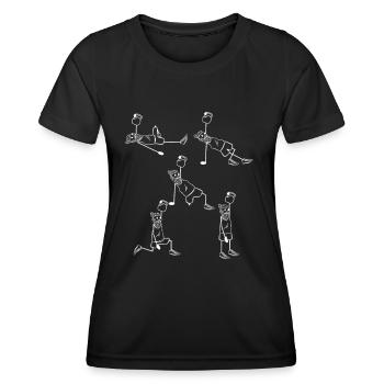 Gym Kettlebell workout turkish get up - Women's Functional T-Shirt - black - Front - AI Model Female 172 light (172cm)
