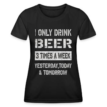 Je ne bois que de la bière - T-shirt sport Femme - noir - Devant - AI Model Female 172 light (172cm)