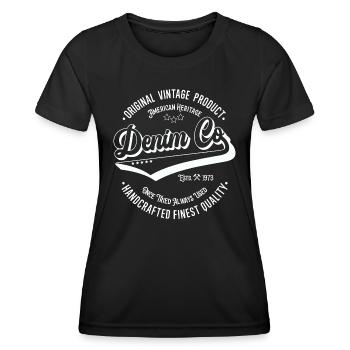 Denim Co. original vintage product handcrafted - Women's Functional T-Shirt - black - Front - AI Model Female 172 light (172cm)
