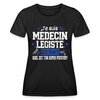 Médecin Légiste Super Pouvoir Cadeau Humour - T-shirt sport Femme - noir - Devant - AI Model Female 172 light (172cm)