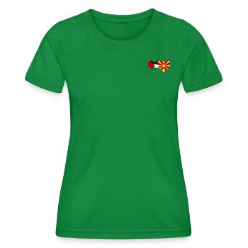 Palestine Macédoine Drapeau Coeur - T-shirt sport Femme - vert - Devant - AI Model Female 172 dark (172cm)
