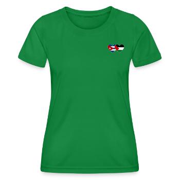 Cuba Palestine drapeau coeur - T-shirt sport Femme - vert - Devant - AI Model Female 172 dark (172cm)