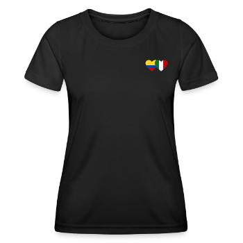 Colombie Italie Drapeau Coeur - T-shirt sport Femme - noir - Devant - AI Model Female 172 light (172cm)