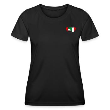 United Arab Emirates Italy Flag Heart - Women's Functional T-Shirt - black - Front - AI Model Female 172 light (172cm)