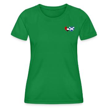 Vereinigte Arabische Emirate Schottland Flagge - Frauen Funktions-T-Shirt - Kelly Green - Vorne - AI Model Female 172 dark (172cm)
