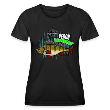 Perch fishing - Women's Functional T-Shirt - black - Front - AI Model Female 172 light (172cm)