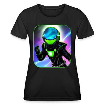 Weltraum Astronaut - Frauen Funktions-T-Shirt - Schwarz - Vorne - AI Model Female 172 light (172cm)