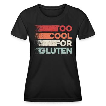 Too Cool For Gluten - Funny Celiac Design - Women's Functional T-Shirt - black - Front - AI Model Female 172 light (172cm)