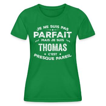 Thomas Ein Vorname, eine Geschichte, eine Persönlichkeit - Frauen Funktions-T-Shirt - Kelly Green - Vorne - AI Model Female 172 dark (172cm)
