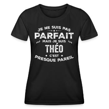 Théo Ein Vorname, eine Geschichte, eine Persönlichkeit - Frauen Funktions-T-Shirt - Schwarz - Vorne - AI Model Female 172 light (172cm)