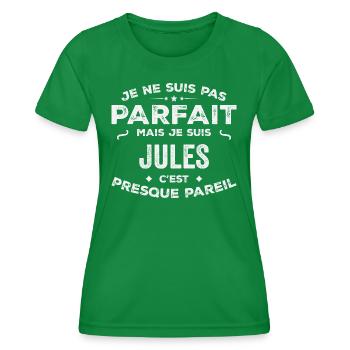 Jules A first name, a story, a personality - Women's Functional T-Shirt - kelly green - Front - AI Model Female 172 dark (172cm)