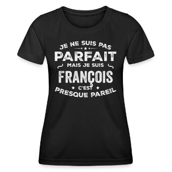 François Un Prénom, Une Histoire, Une Personnalité - T-shirt sport Femme - noir - Devant - AI Model Female 172 light (172cm)