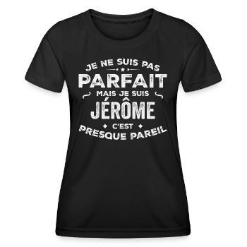 Jérôme Un Prénom, Une Histoire, Une Personnalité - T-shirt sport Femme - noir - Devant - AI Model Female 172 light (172cm)