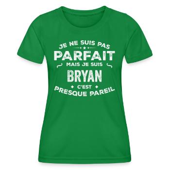 Bryan Ein Vorname, eine Geschichte, eine Persönlichkeit - Frauen Funktions-T-Shirt - Kelly Green - Vorne - AI Model Female 172 dark (172cm)