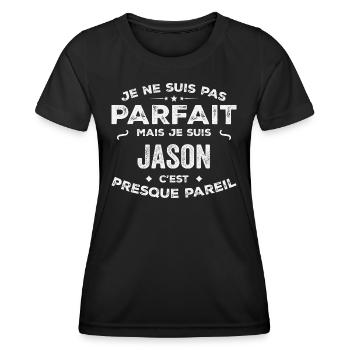 Jason Un Prénom, Une Histoire, Une Personnalité - T-shirt sport Femme - noir - Devant - AI Model Female 172 light (172cm)