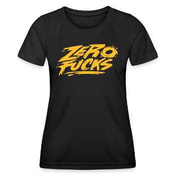 Zero Fucks - Frauen Funktions-T-Shirt - Schwarz - Vorne - AI Model Female 172 light (172cm)