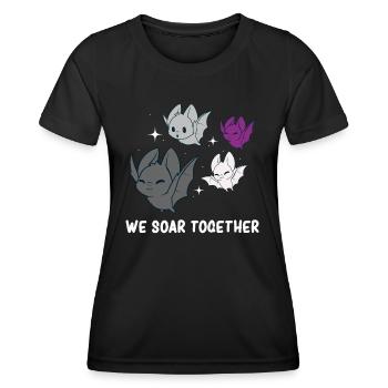 Asexual - Asexual Pride - Asexual Flag - Frauen Funktions-T-Shirt - Schwarz - Vorne - AI Model Female 172 light (172cm)