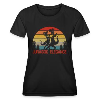 Dinosaur - Funny Dinosaur - Vintage Dinosaur - Frauen Funktions-T-Shirt - Schwarz - Vorne - AI Model Female 172 light (172cm)