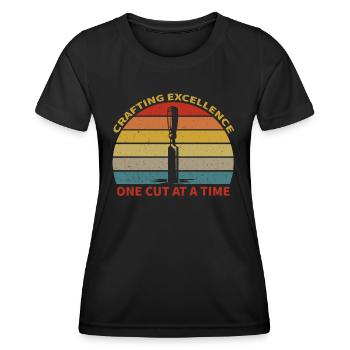 Charpentier - Ciseau de charpentier - Papa charpentier - T-shirt sport Femme - noir - Devant - AI Model Female 172 light (172cm)