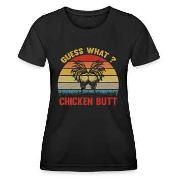 Chicken - Chicken Butt - Funny Chicken - Frauen Funktions-T-Shirt - Schwarz - Vorne - AI Model Female 172 light (172cm)