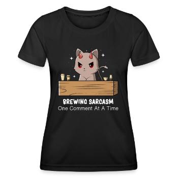Sarcasme - Sarcasme de chat - Sarcasme Humour - T-shirt sport Femme - noir - Devant - AI Model Female 172 light (172cm)
