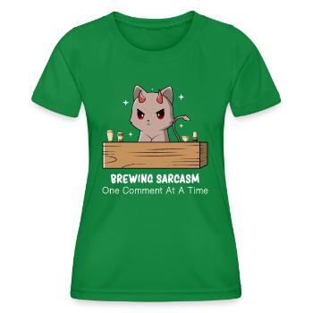 Sarcasm - Cat Sarcasm - Sarcasm Humor - Women's Functional T-Shirt - kelly green - Front - AI Model Female 172 dark (172cm)