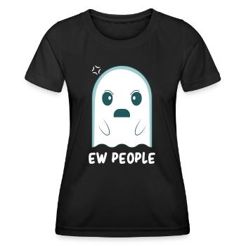 Fantôme - Fantôme mignon - Fantôme drôle - Fantôme d’Halloween - T-shirt sport Femme - noir - Devant - AI Model Female 172 light (172cm)