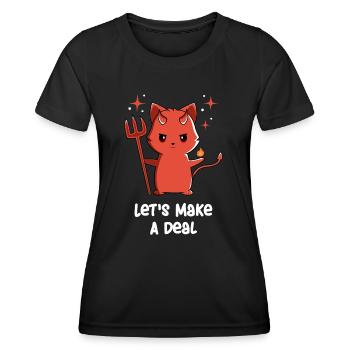 Satanic - Satanic Cat - Cute Satanic - Satanic Fun - Women's Functional T-Shirt - black - Front - AI Model Female 172 light (172cm)