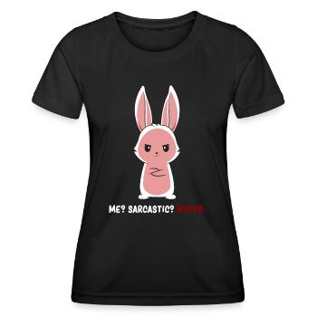 Sarcasme - Sarcasme du lapin - Sarcasme de l’humour noir - T-shirt sport Femme - noir - Devant - AI Model Female 172 light (172cm)