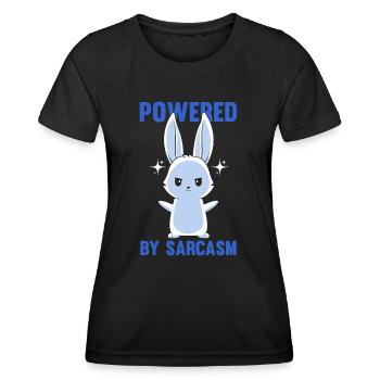 Sarcasme - Sarcasme du lapin - Propulsé par le sarcasme - T-shirt sport Femme - noir - Devant - AI Model Female 172 light (172cm)
