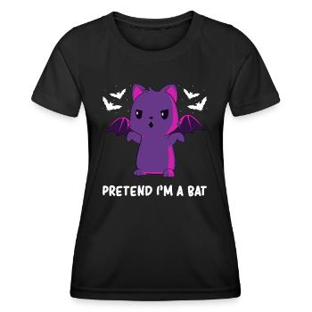 Halloween - Halloween Cat - Halloween Bat - Frauen Funktions-T-Shirt - Schwarz - Vorne - AI Model Female 172 light (172cm)
