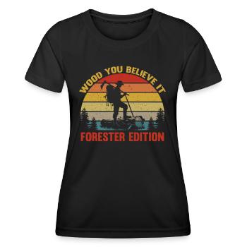 Forest - Forest Worker - Forest Joke - Forest Pun - Frauen Funktions-T-Shirt - Schwarz - Vorne - AI Model Female 172 light (172cm)