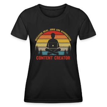 Content Creator - Blogger - Vlogger - Youtuber - Women's Functional T-Shirt - black - Front - AI Model Female 172 light (172cm)