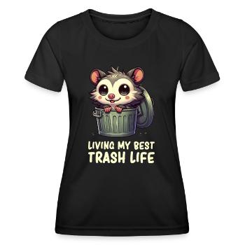 Opossum - Opossum mignon - Opossum Humour - T-shirt sport Femme - noir - Devant - AI Model Female 172 light (172cm)